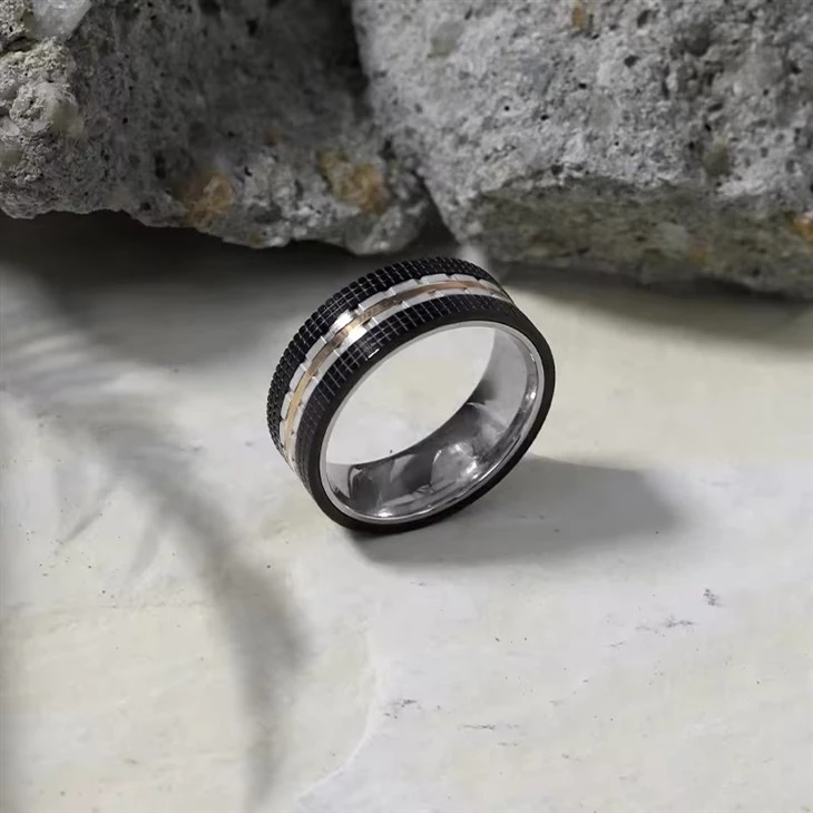 Custom Ring Stainless Steel Groove Ring For Men Wedding