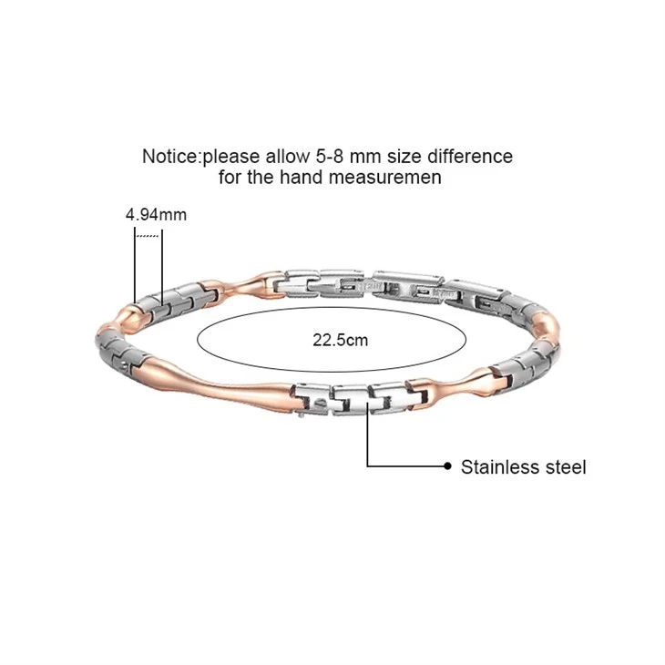 Rose Gold Silver Twisted Link Stainless Steel Bracelet high quality Rose Gold Silver Twisted Link Stainless Steel Bracelet high quality