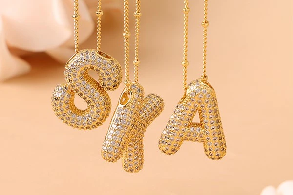 Brass Letter Pendant Necklace1 Brass Letter Pendant Necklace1
