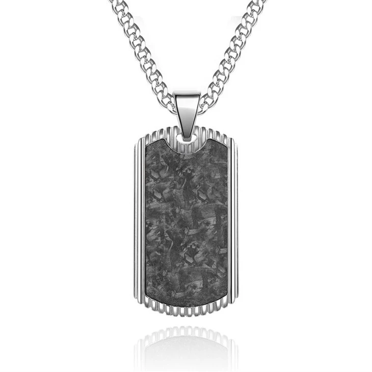Carbon Texture Black Rectangular Pendant Necklace suppliers Carbon Texture Black Rectangular Pendant Necklace suppliers
